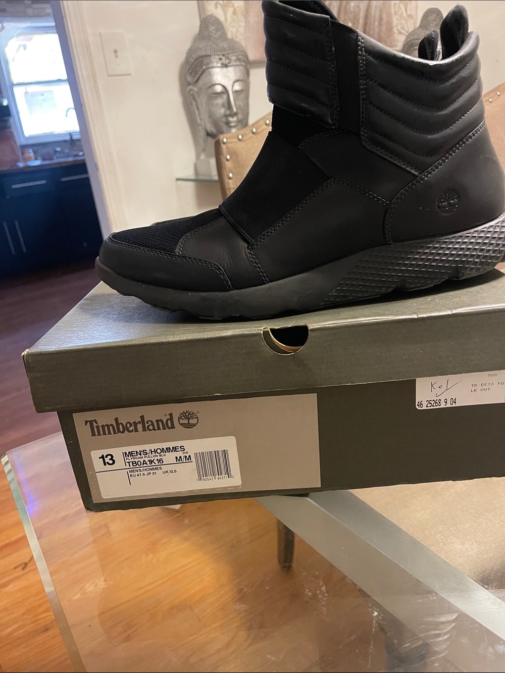 Timberland Men's Black High-Top Waterproof Slip-On Boots